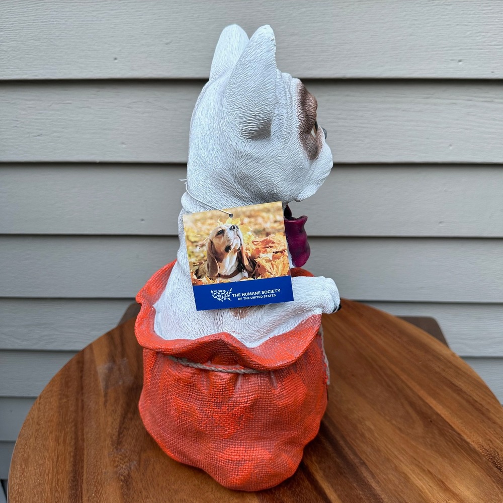 Humane Society French Bulldog Halloween Trick or Treat Sack Figurine 14in White - Picture 10 of 14